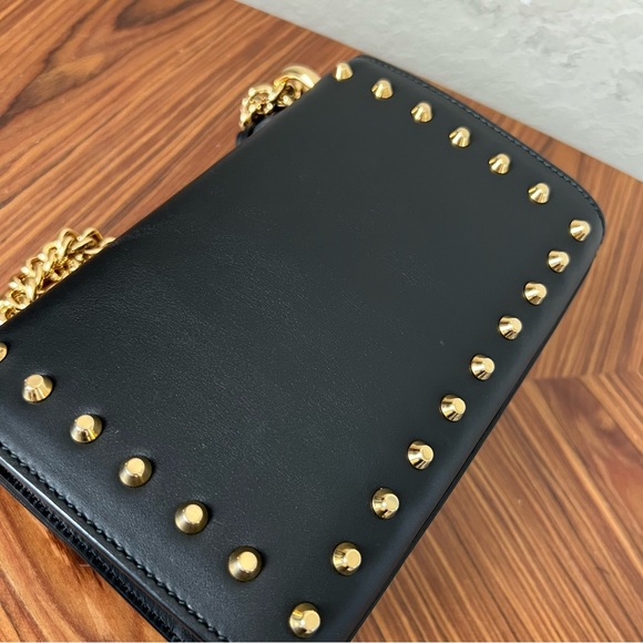 Gucci Calfskin Studded Small Padlock Shoulder Bag Black - Picture 7 of 16